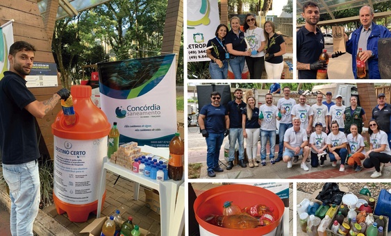 No Dia Mundial da Água, Concórdia Saneamento recolhe 500 litros de óleo de cozinha em ação coletiva no município