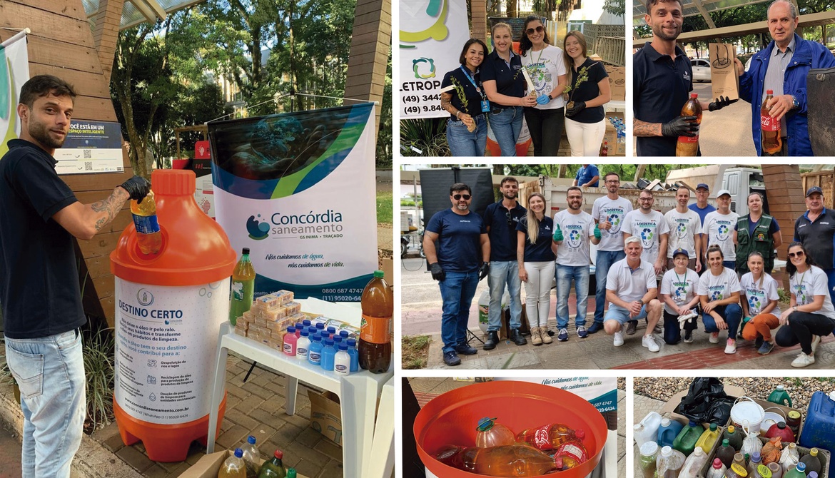 No Dia Mundial da Água, Concórdia Saneamento recolhe 500 litros de óleo de cozinha em ação coletiva no município
