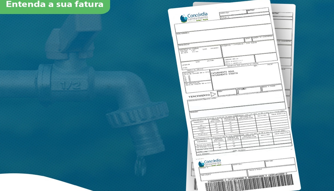 Faturas de água e esgoto da Concórdia Saneamento serão emitidas em março com desconto de 22%