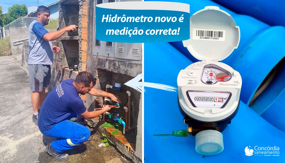 Concórdia Saneamento intensifica troca de hidrômetros e reforça confiabilidade do equipamento