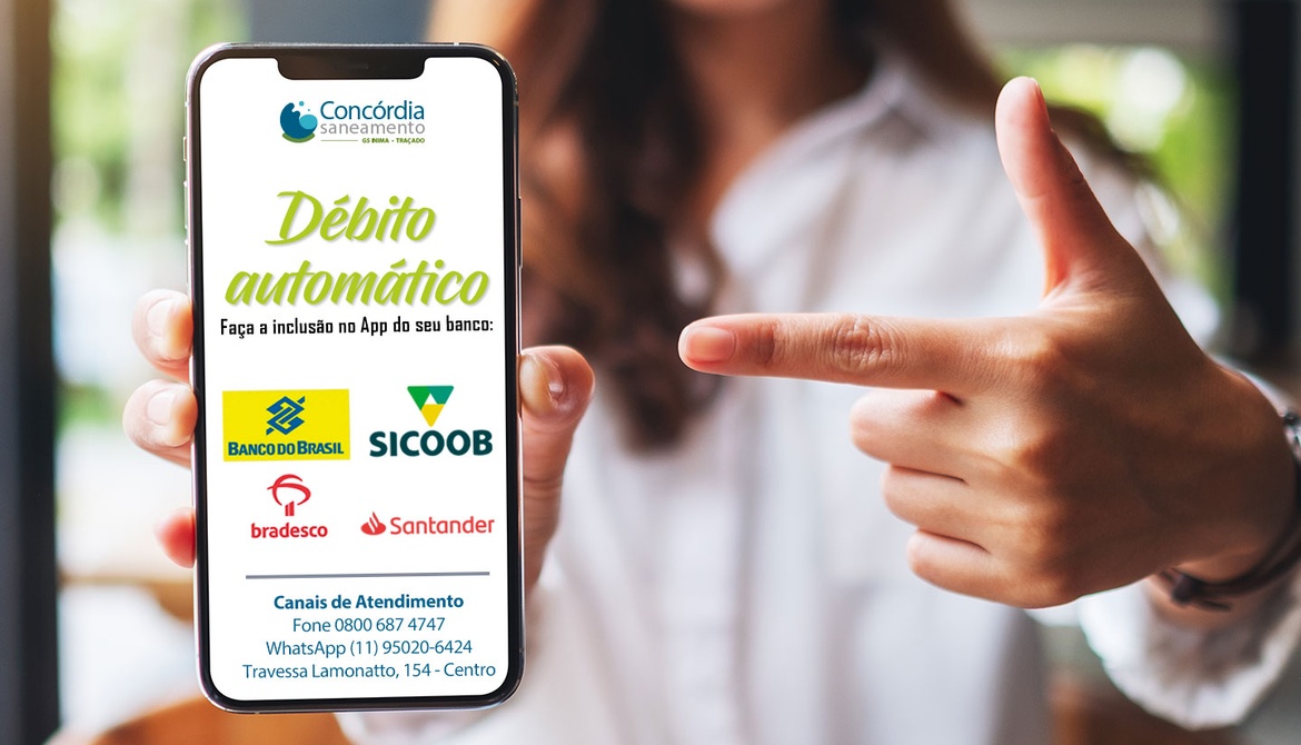 Débito automático para faturas de água e esgoto está disponível em quatro bancos