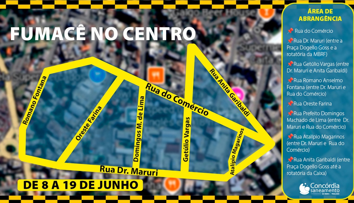 Testes de fumaça começam na segunda-feira para identificar ligações irregulares na rede de esgoto de Concórdia