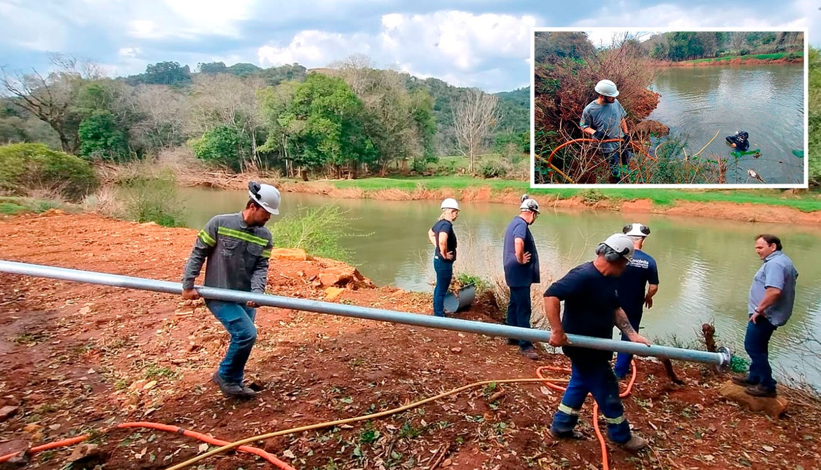Sistema inovador agiliza retomada da operação de captação de água no Rio Jacutinga após cheias