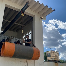 Cilindros de gás cloro foram removidos da estação