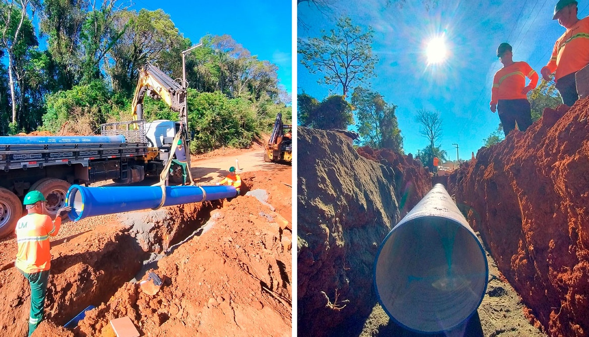Implantação antecipada de trecho da nova adutora do Rio Uruguai supera metas e avança acima do planejado